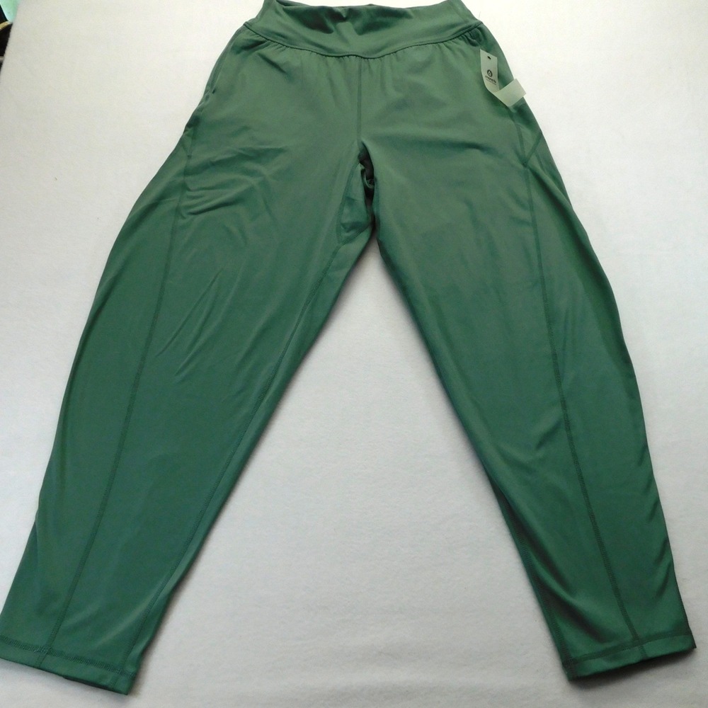 Mono B Women's L Green High Waist Barrel Jogger Pants Pockets Athletic - Picture 2 of 9